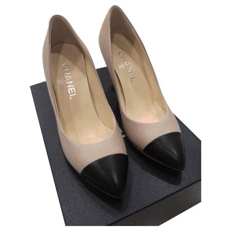 chanel beige and black shoes|chanel pumps for women.